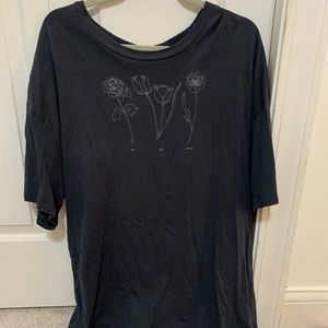 Flower gray tshirt